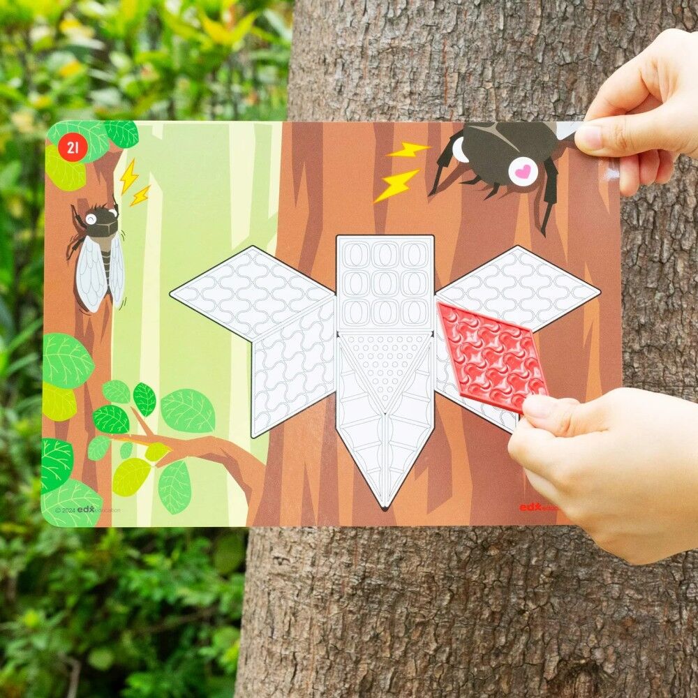 Sensory Pattern Blocks - 40pcs with 12 Activity Cards