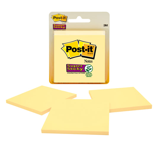 POST- IT Notes Super Sticky 76X76mm CANARY YELLOW Pk3