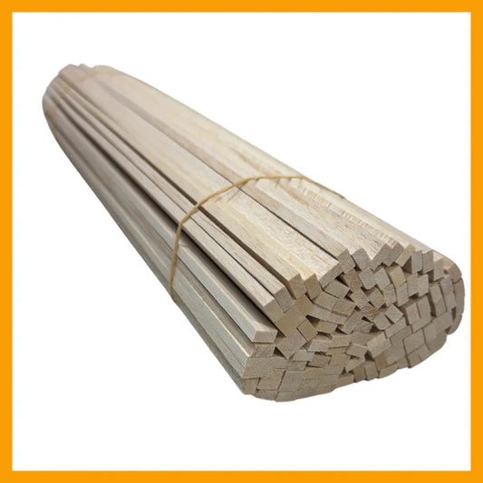 BalsaWood-Hardwood Strips Bundle of 100 (450mm)