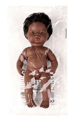 Miniland Doll - Anatomically Correct Naked African Boy, 38 cm