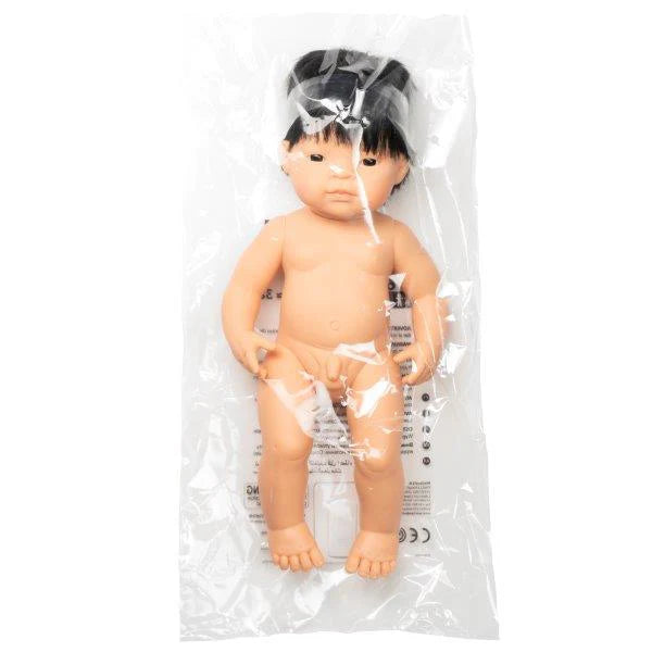 Miniland Doll - Anatomically Correct Naked Asian Boy, 38 cm