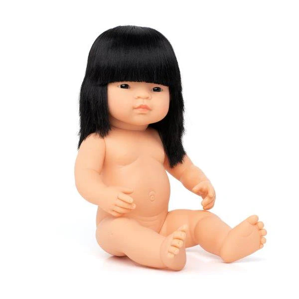 Miniland Doll - Anatomically Correct Naked Asian Girl, 38 cm