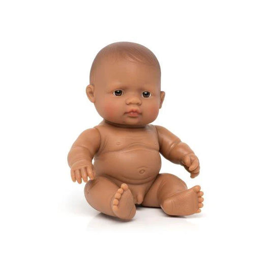 Miniland Doll - Anatomically Correct Naked Baby Hispanic Girl, 21 cm