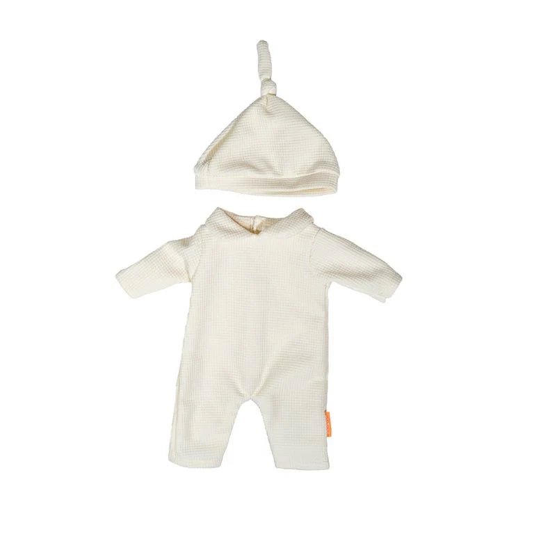 Miniland Doll Clothing - Onesie, Cream, 38 cm