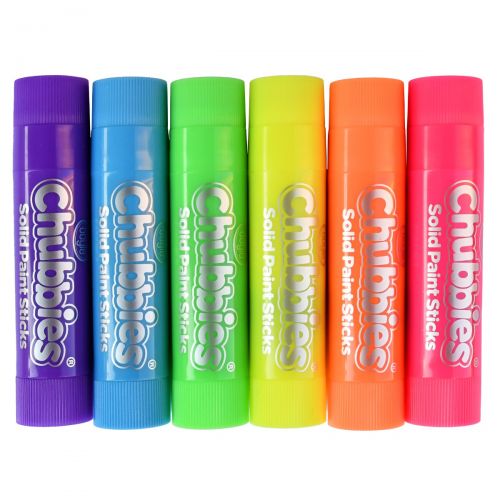 Chubbies Washable Paint Sticks Pack of 6 - Fluoro