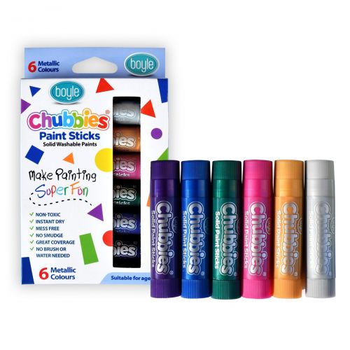 Chubbies Washable Paint Sticks Pack of 6 - Metallic