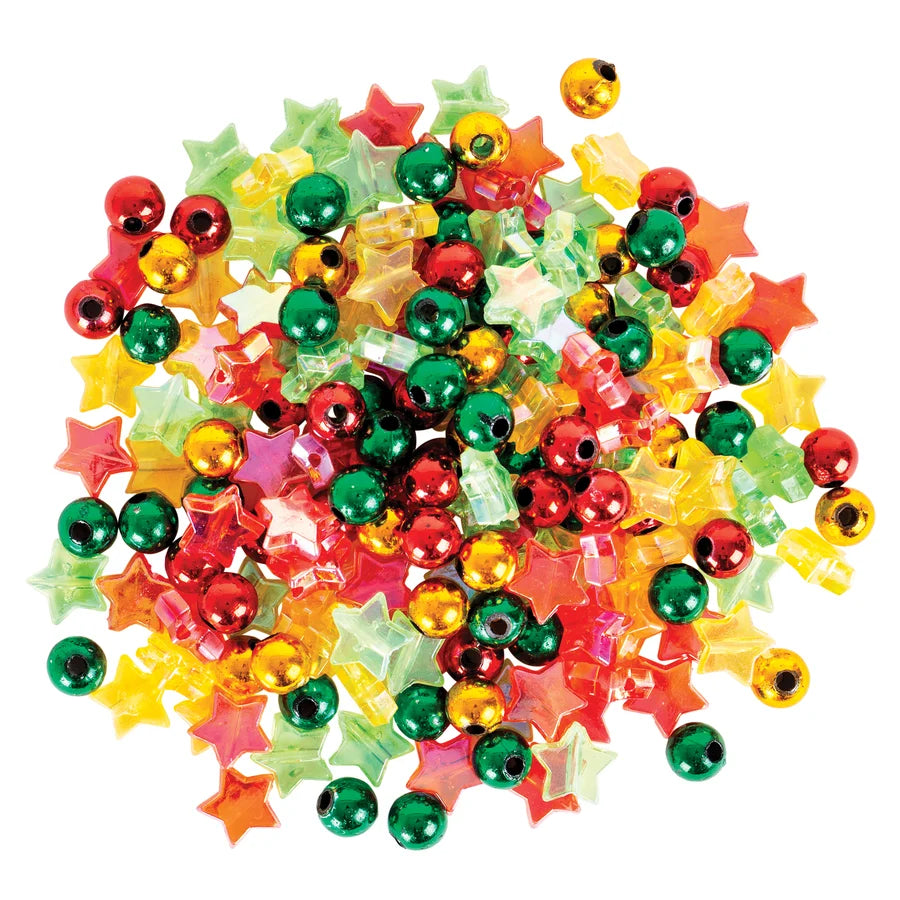 Christmas Bead Assorted 250g