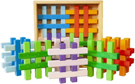 Bauspiel Grid Colourful Blocks 12 Pieces