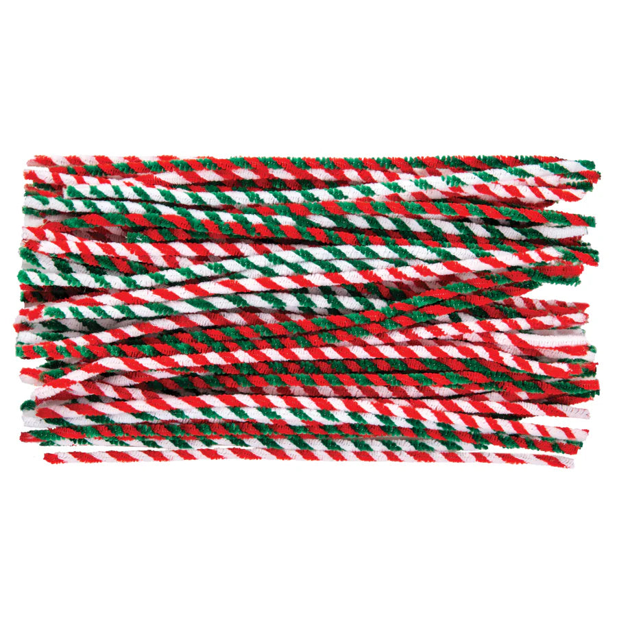 Chenille Stems Christmas Stripe Pack of 150