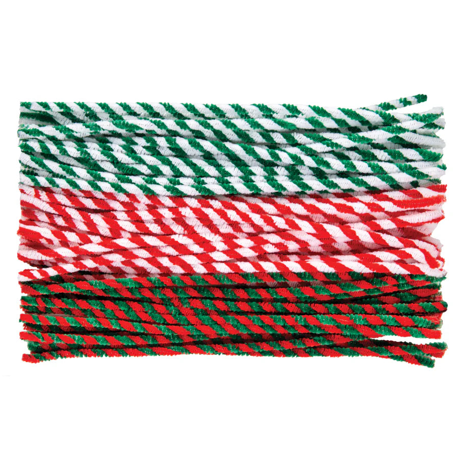 Chenille Stems Christmas Stripe Pack of 150