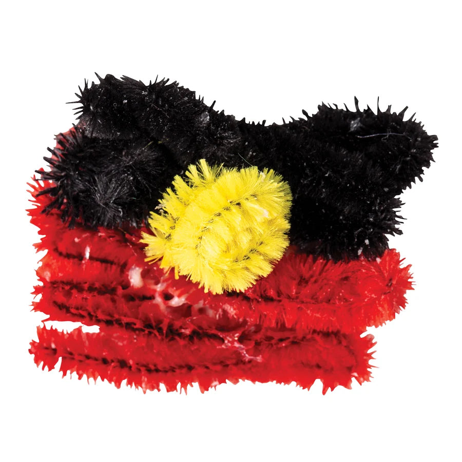 Chenille Stems Aboriginal Flag 150