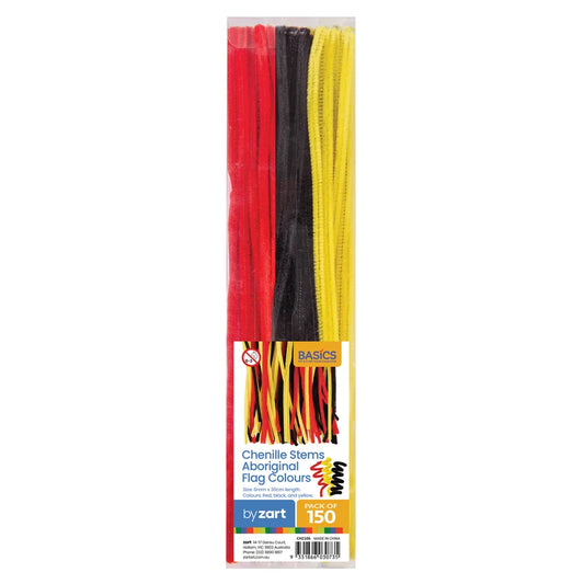 Chenille Stems Aboriginal Flag 150