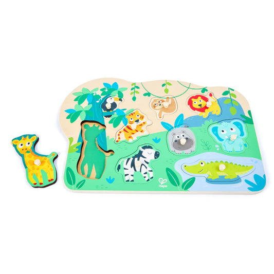 Hape-Wild Animals Peg Puzzle 9 Pcs