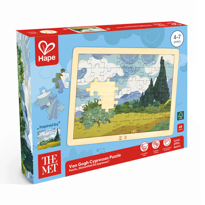 Hape-Van Gogh Cypresses Puzzle 49 Pcs