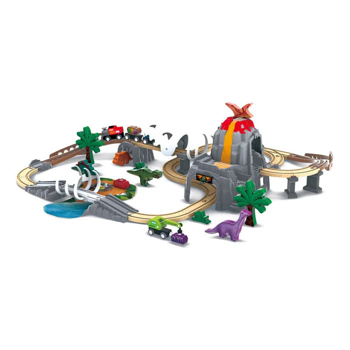 Hape-Dino Railway Adventure Set 9(Includes Button Batteries)