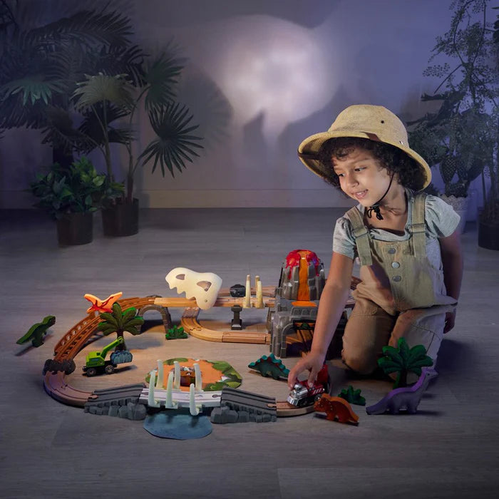 Hape-Dino Railway Adventure Set 9(Includes Button Batteries)