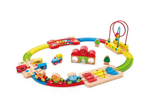 Hape-Rainbow Puzzle Railway Train Set