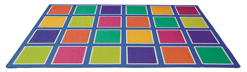 Colour Squares Placement Rug - 24 Squares