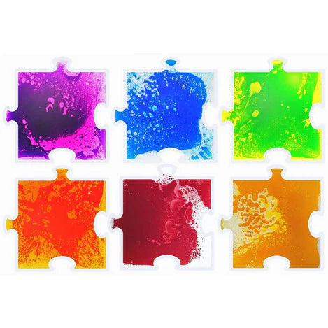 Puzzle Shapes Sensory Liquid Tiles Set of 6