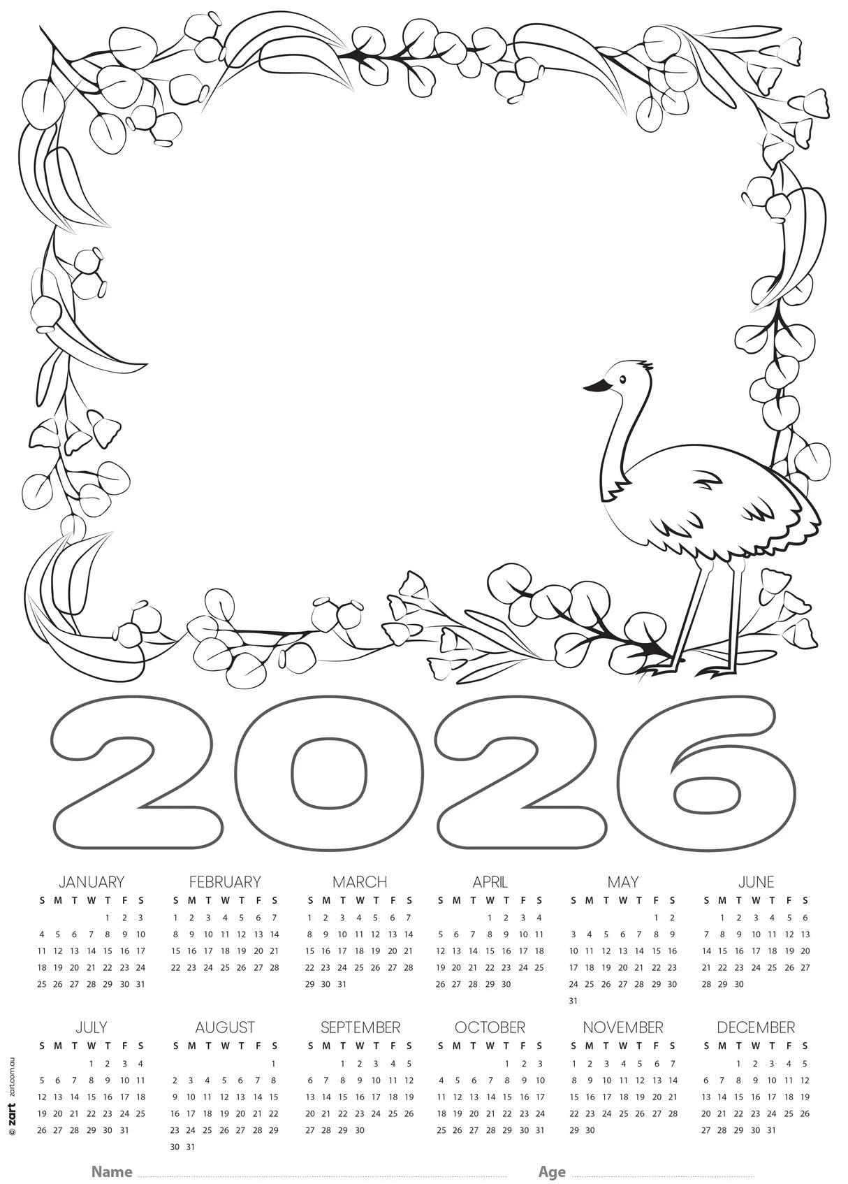 Cardboard Calendar 2026 Blanks A3 Pack of 25