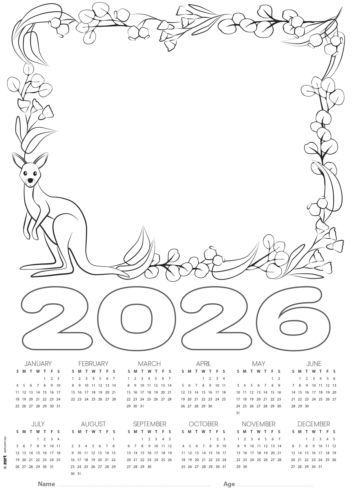 Cardboard Calendar 2026 Blanks A3 Pack of 25