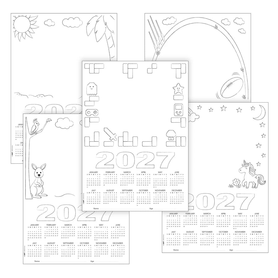 Card Calendar Themed Blanks A3 25 2027