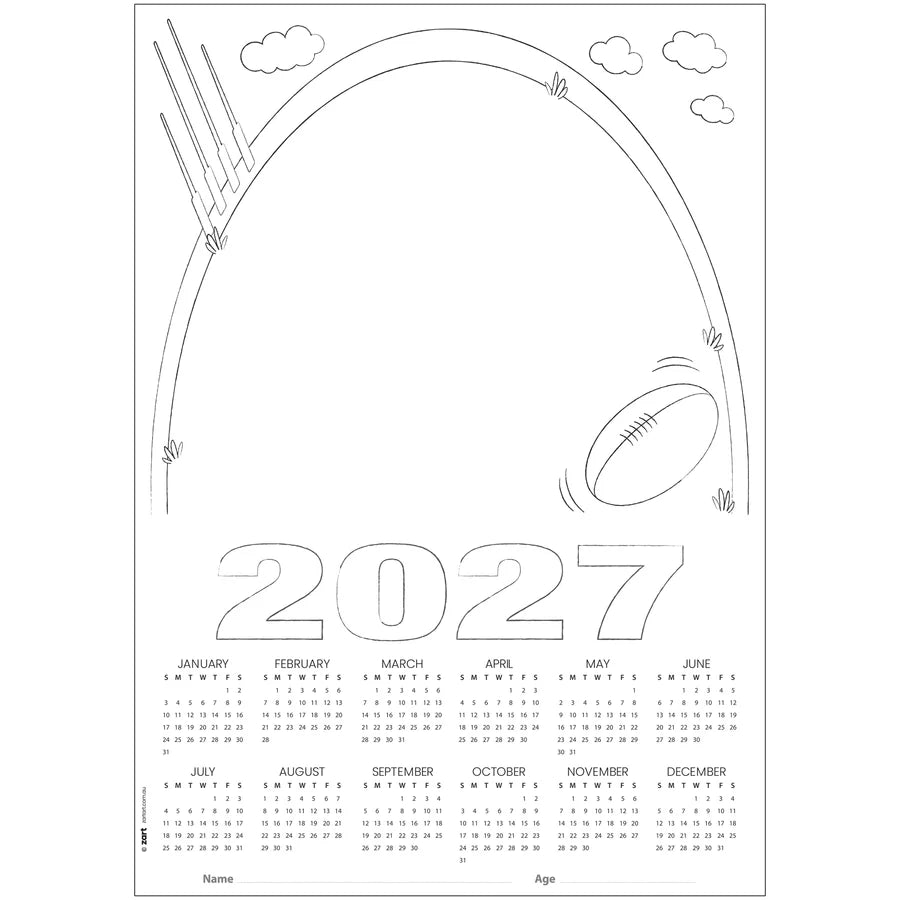 Card Calendar Themed Blanks A3 25 2027