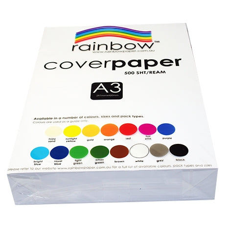 RAINBOW COVER PAPER A3-White-500 Sheet