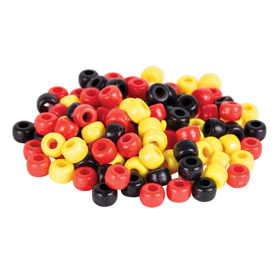 Plastic Pony Beads Red Yellow Black 250g