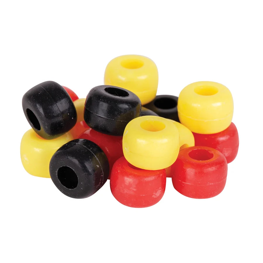 Plastic Pony Beads Red Yellow Black 250g