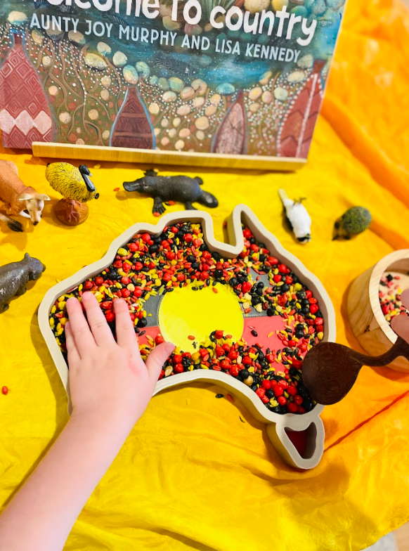 Aboriginal Flag Australia Sensory Tray