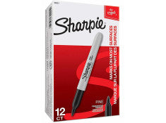 Sharpie 30051 Black Fine Point 1.0mm Permanent Markers 12 pk