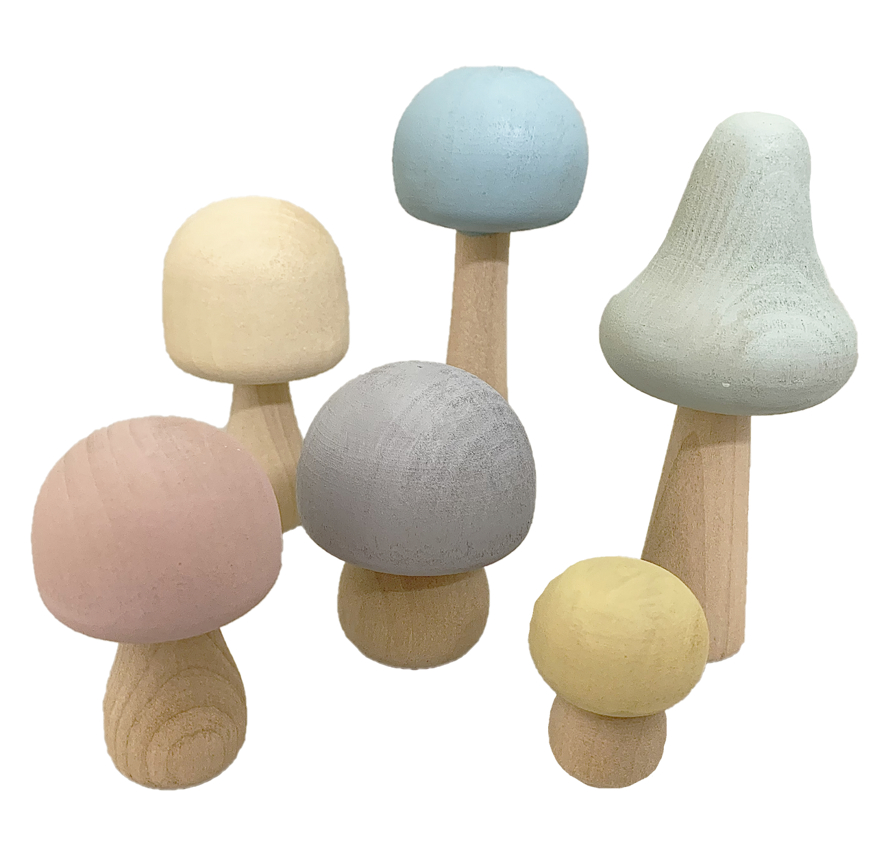 Papoose-Pastel Mushrooms 6pc