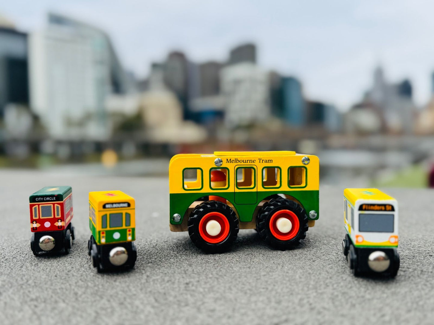 Wooden Magnetic Melbourne Tram Set