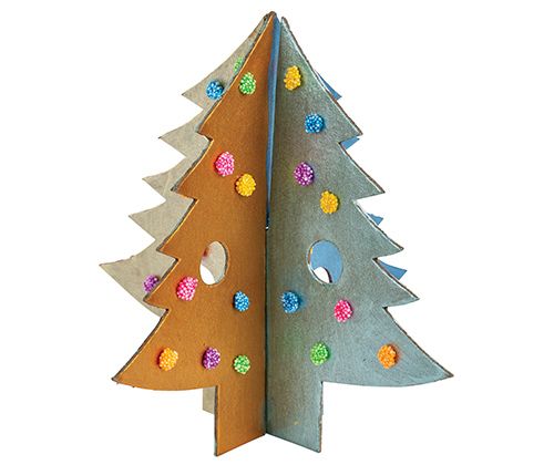 Papier Mache 3D Interlocking Christmas Trees