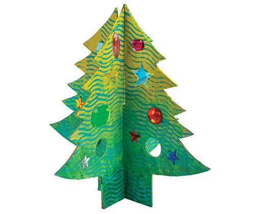 Papier Mache 3D Interlocking Christmas Trees