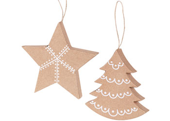 3D Tree & Star Ornaments 10s