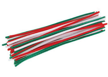 Chenille Stem 6mm 30cm 100's Christmas