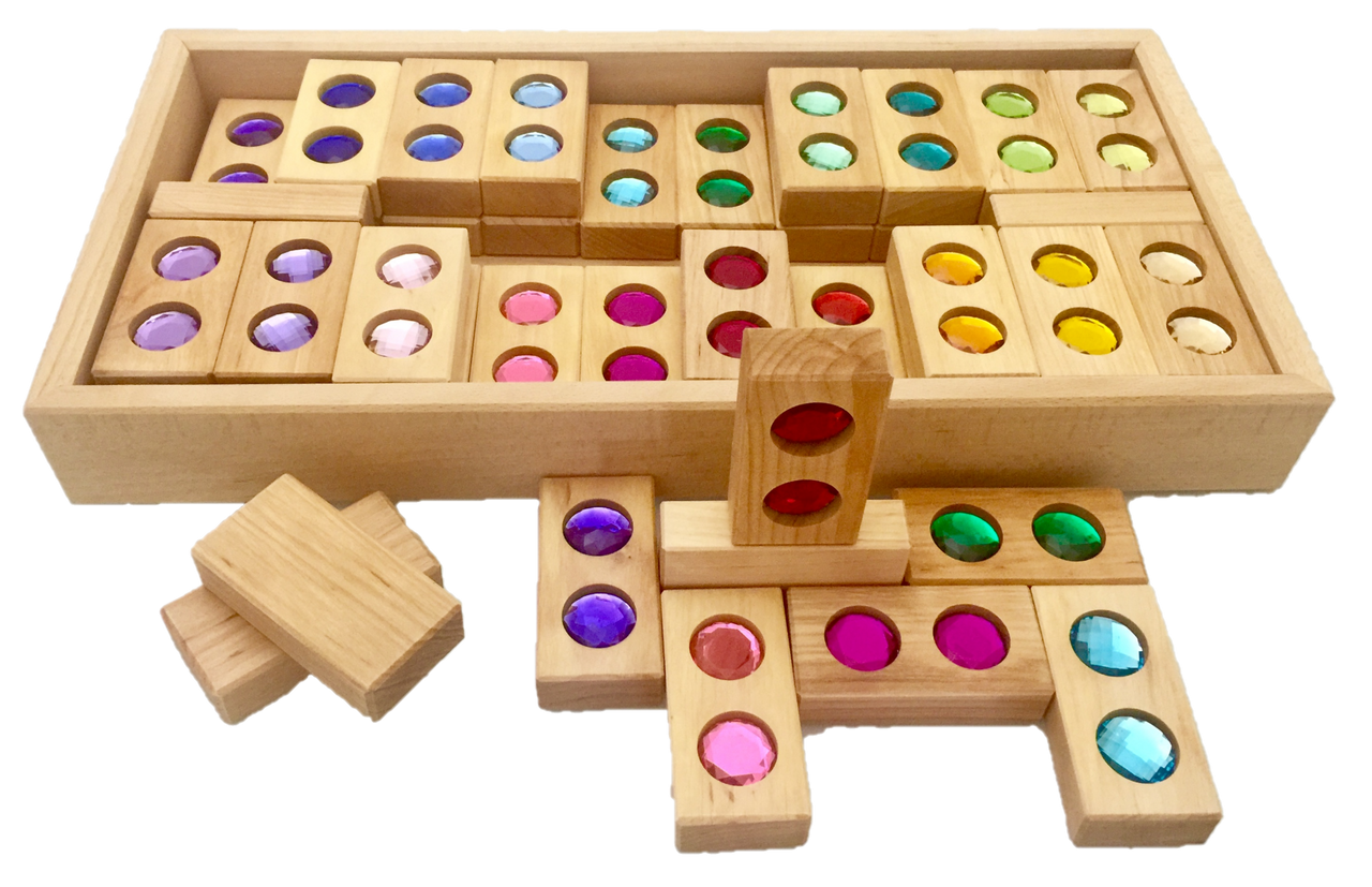 Bauspiel Colour Track Blocks 45 Pcs in a Wooden Box