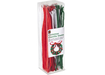 Chenille Christmas Assorted Stems 30cm  200's