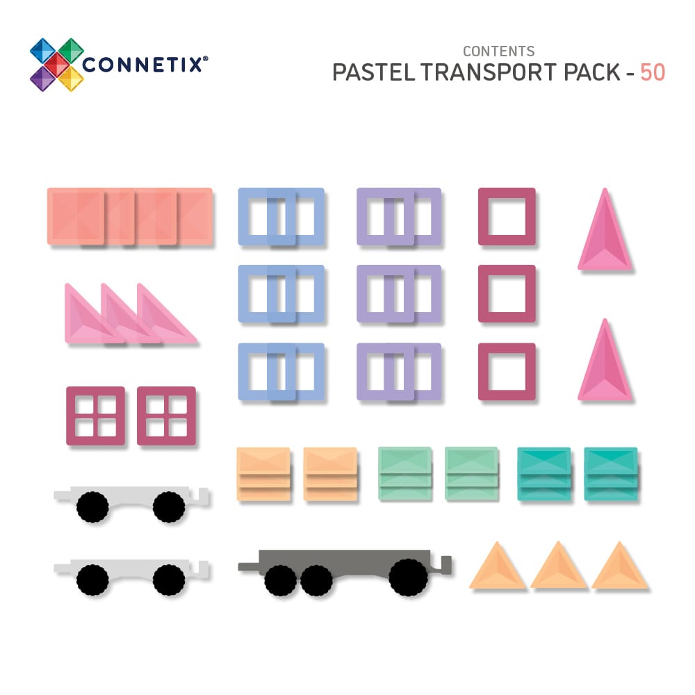 Connetix-Pastel Transport Pack 50 pc