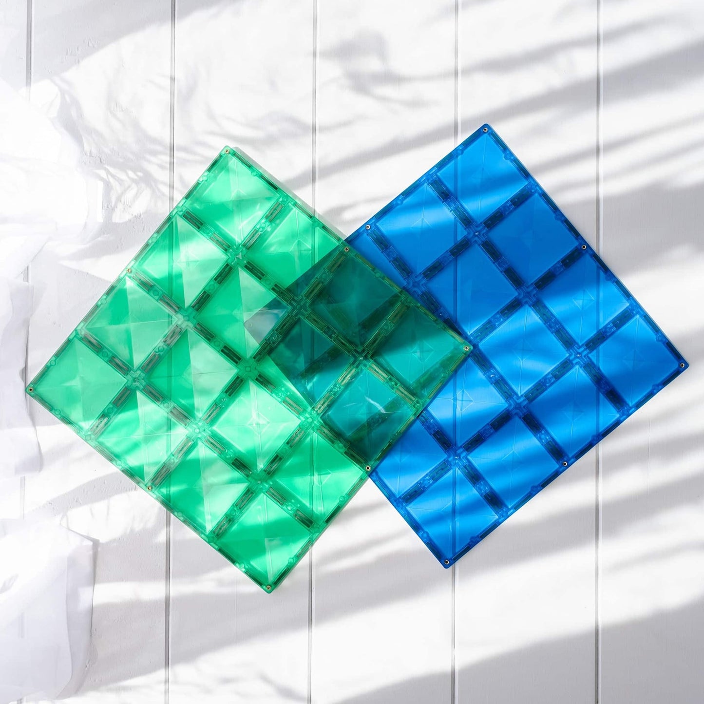 Connetix-Rainbow Blue & Green Base Plate 2 pc