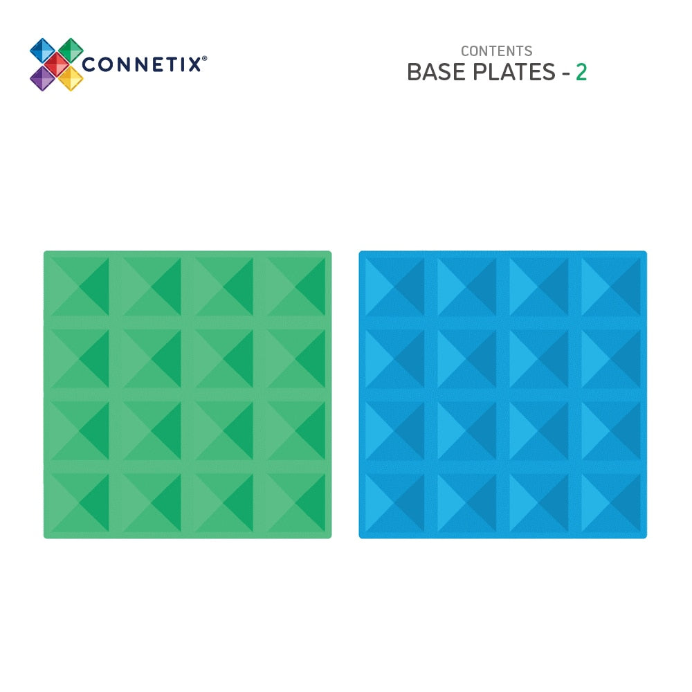 Connetix-Rainbow Blue & Green Base Plate 2 pc