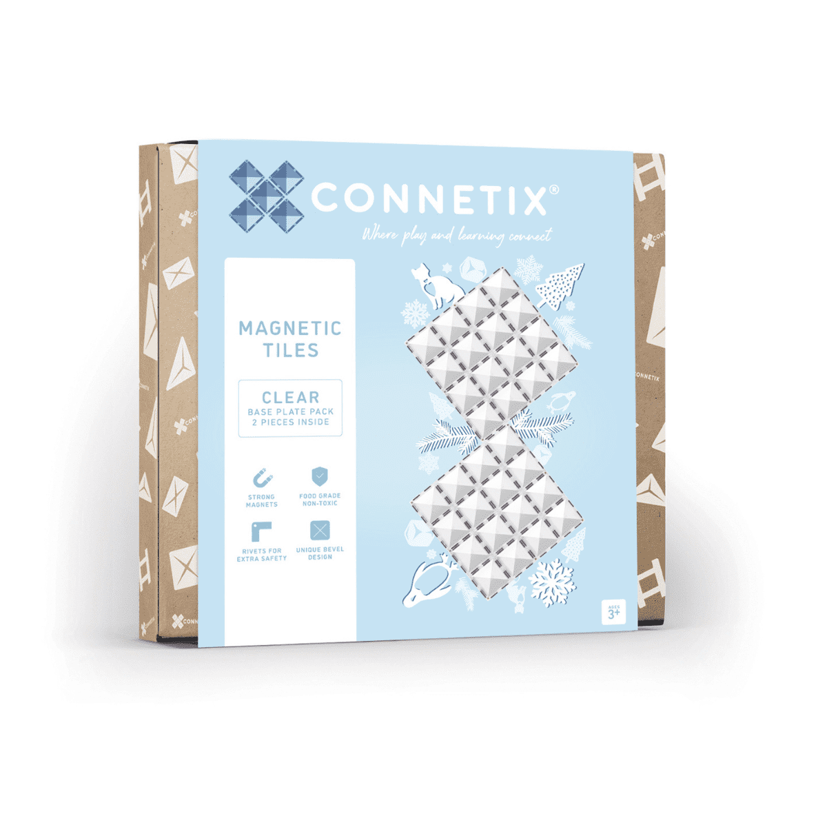 Connetix-Clear Base Plate Pack 2 pc