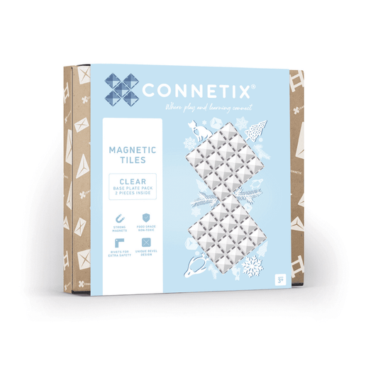Connetix-Clear Base Plate Pack 2 pc