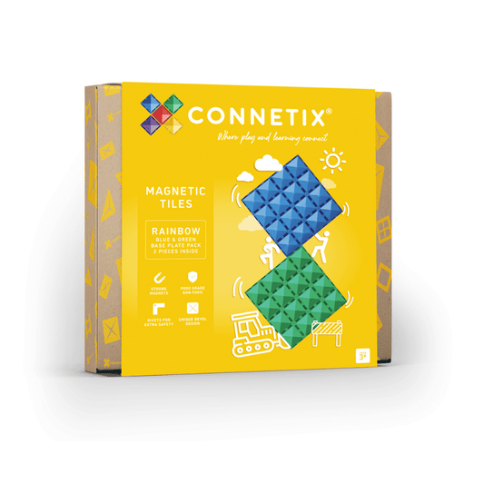 Connetix-Rainbow Blue & Green Base Plate 2 pc