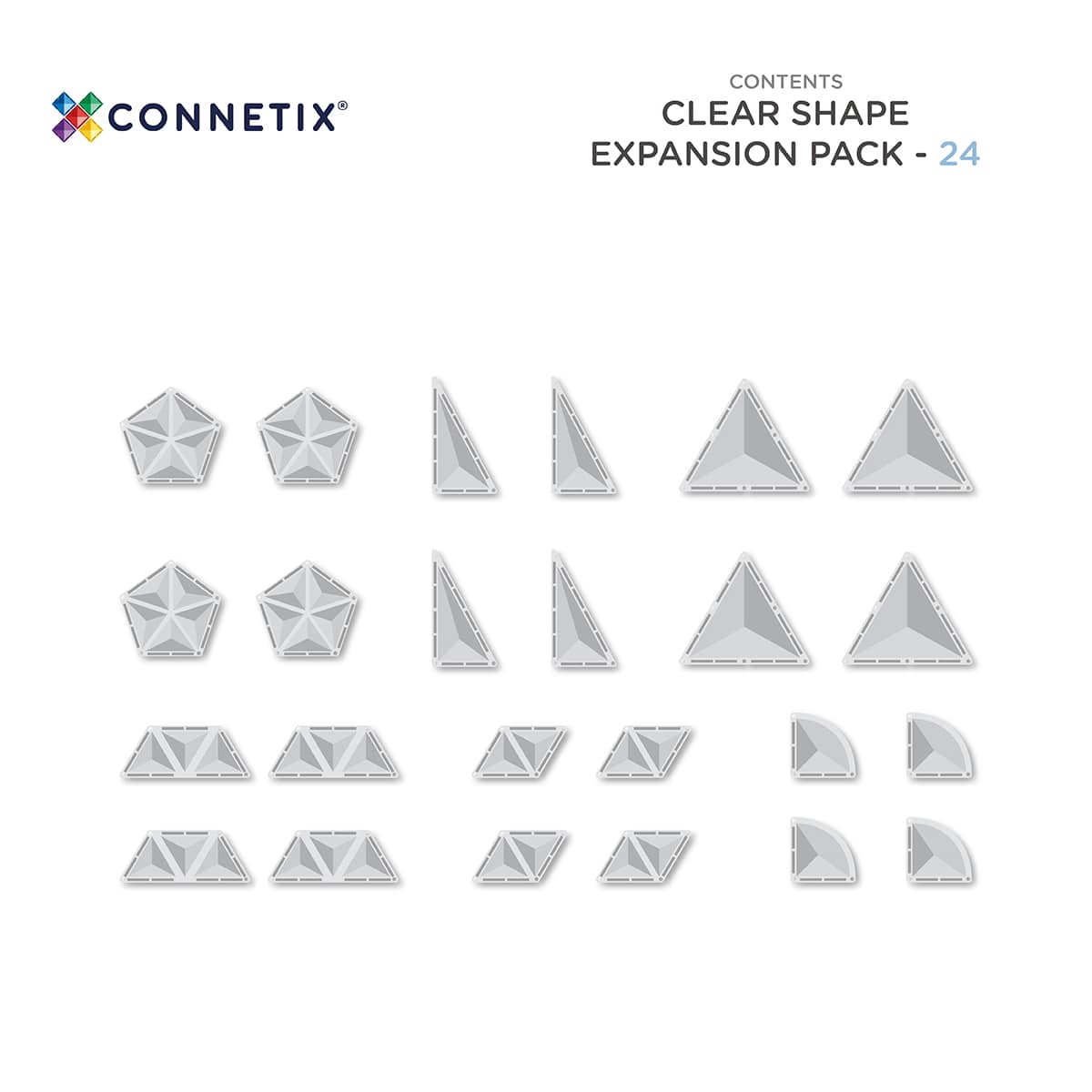 Connetix-Clear Shape Expansion Pack 24 pc