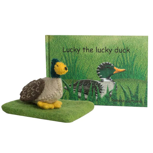 Papoose-Lucky the lucky duck, book, duck & mat.