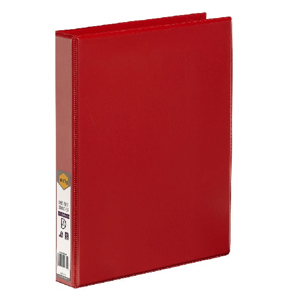 Binder Insert Marbig A4 Clearview 3 D-RING 25mm Red