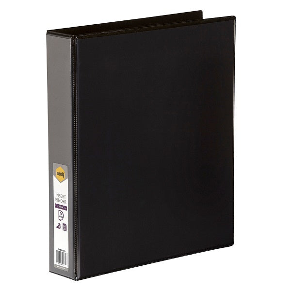 Binder Insert Marbig A4 Clearview 3 D-RING 25mm Black